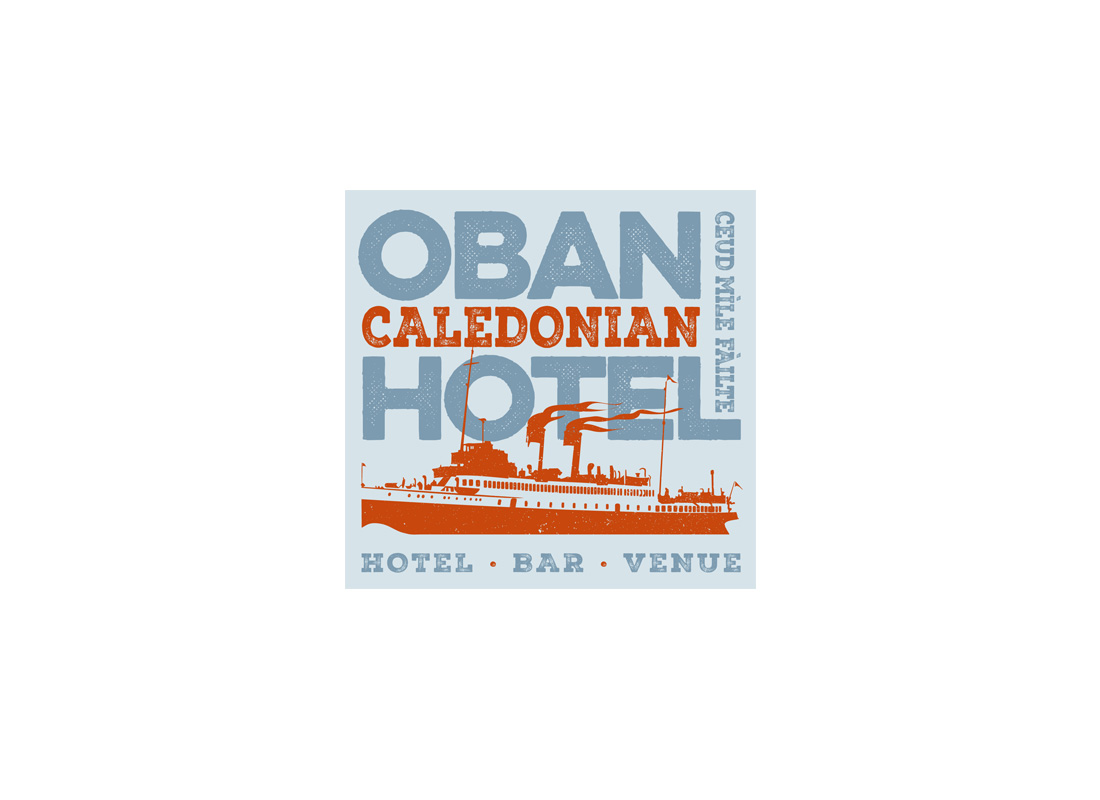 Oban Caledonian Hotel - a new branding evoking the steam days of Caledonian MacBrayne whose comings and goings the hotel has witnessed for over 80 years.